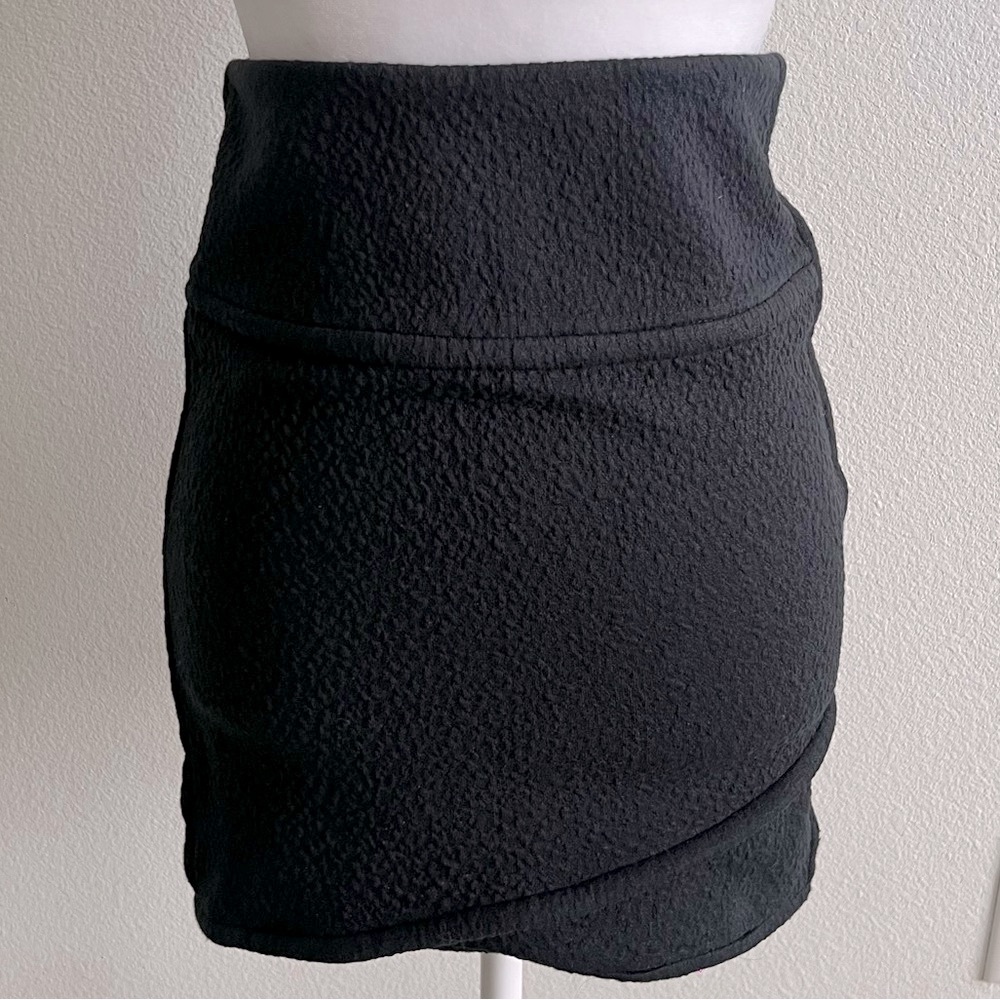 IRO Black Ruched Pencil Mini Skirt